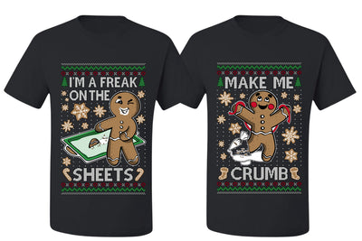 Freak On The Sheets Make Me Crumb Sweater Girlfriend Boyfriend Gift His and Hers Matching Ugly Christmas Couple T-Shirt