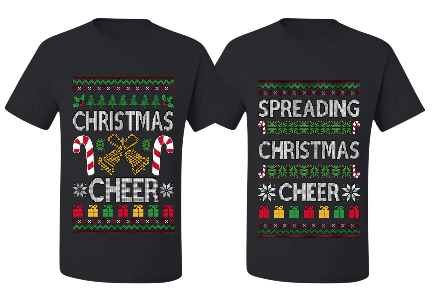 Spreading Christmas Cheer Sweater Girlfriend Boyfriend Gift His and Hers Matching Ugly Christmas Couple T-Shirt