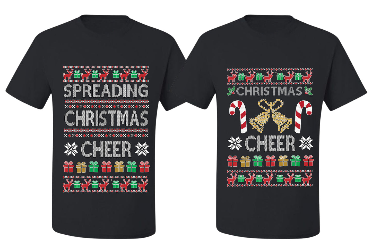 Spreading Christmas Cheer Sweater Girlfriend Boyfriend Gift His and Hers Matching Ugly Christmas Couple T-Shirt