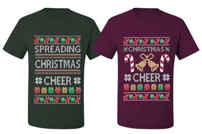 Spreading Christmas Cheer Sweater Girlfriend Boyfriend Gift His and Hers Matching Ugly Christmas Couple T-Shirt