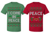 I Come in Peace Funny Matching His and Hers Couples Shirt Girlfriend Boyfriend Gift His and Hers Matching Ugly Christmas Couple T-Shirt