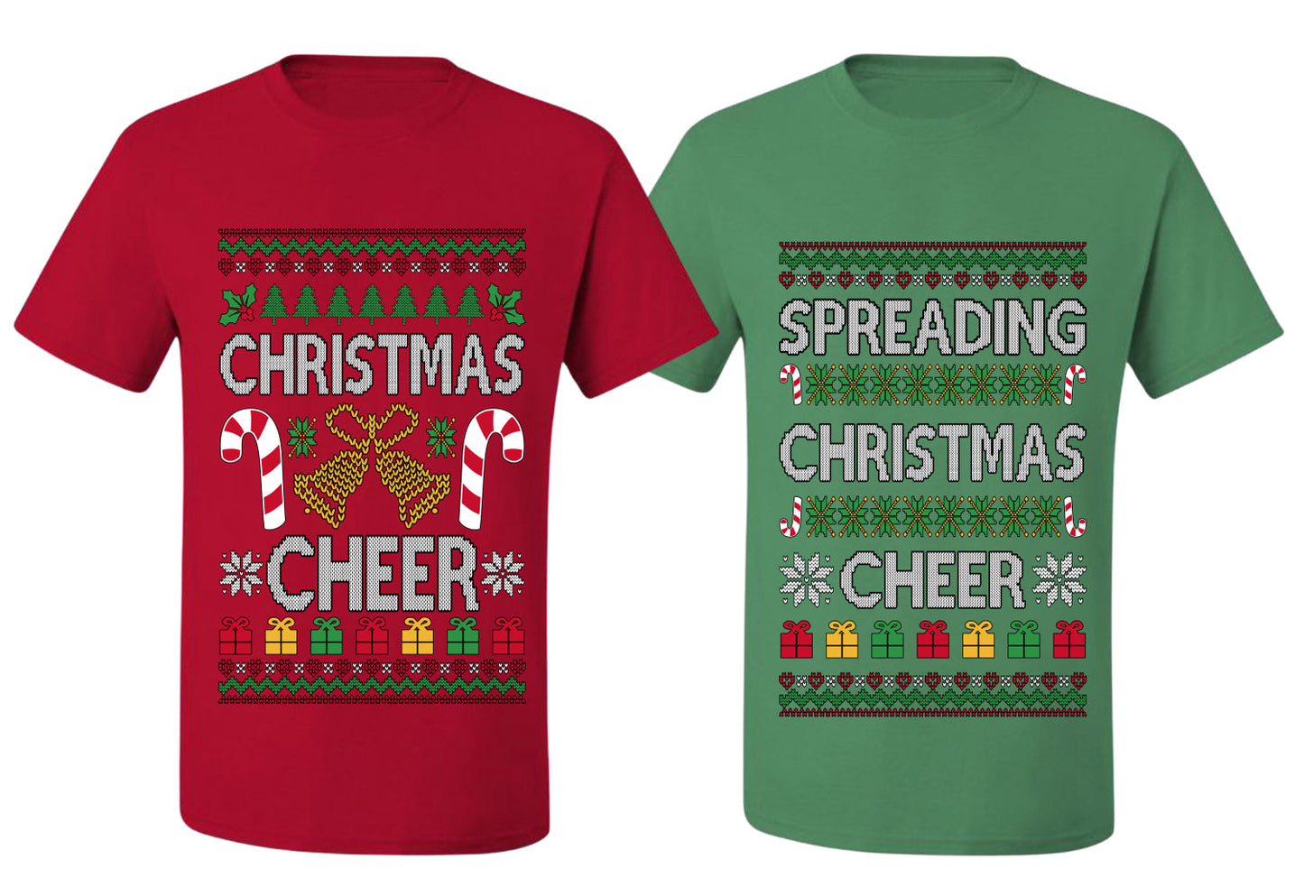 Spreading Christmas Cheer Sweater Girlfriend Boyfriend Gift His and Hers Matching Ugly Christmas Couple T-Shirt