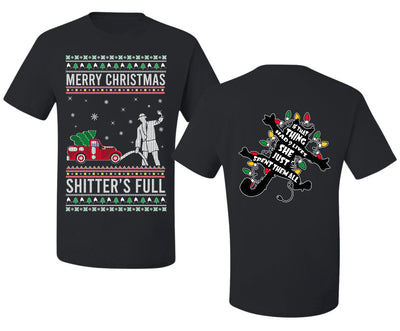 Christmas Vacation Merry Christmas Shitter's Full Ugly Christmas Front and Back Sweater Men's T-Shirt
