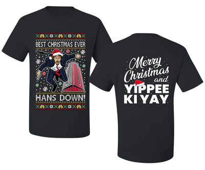 Die Hard Best Christmas Ever Hans Down Nakatomi, Clean Front and Back Unisex Ugly Christmas Sweater Men's T-Shirt