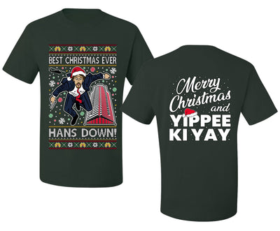 Die Hard Best Christmas Ever Hans Down Nakatomi, Clean Front and Back Unisex Ugly Christmas Sweater Men's T-Shirt