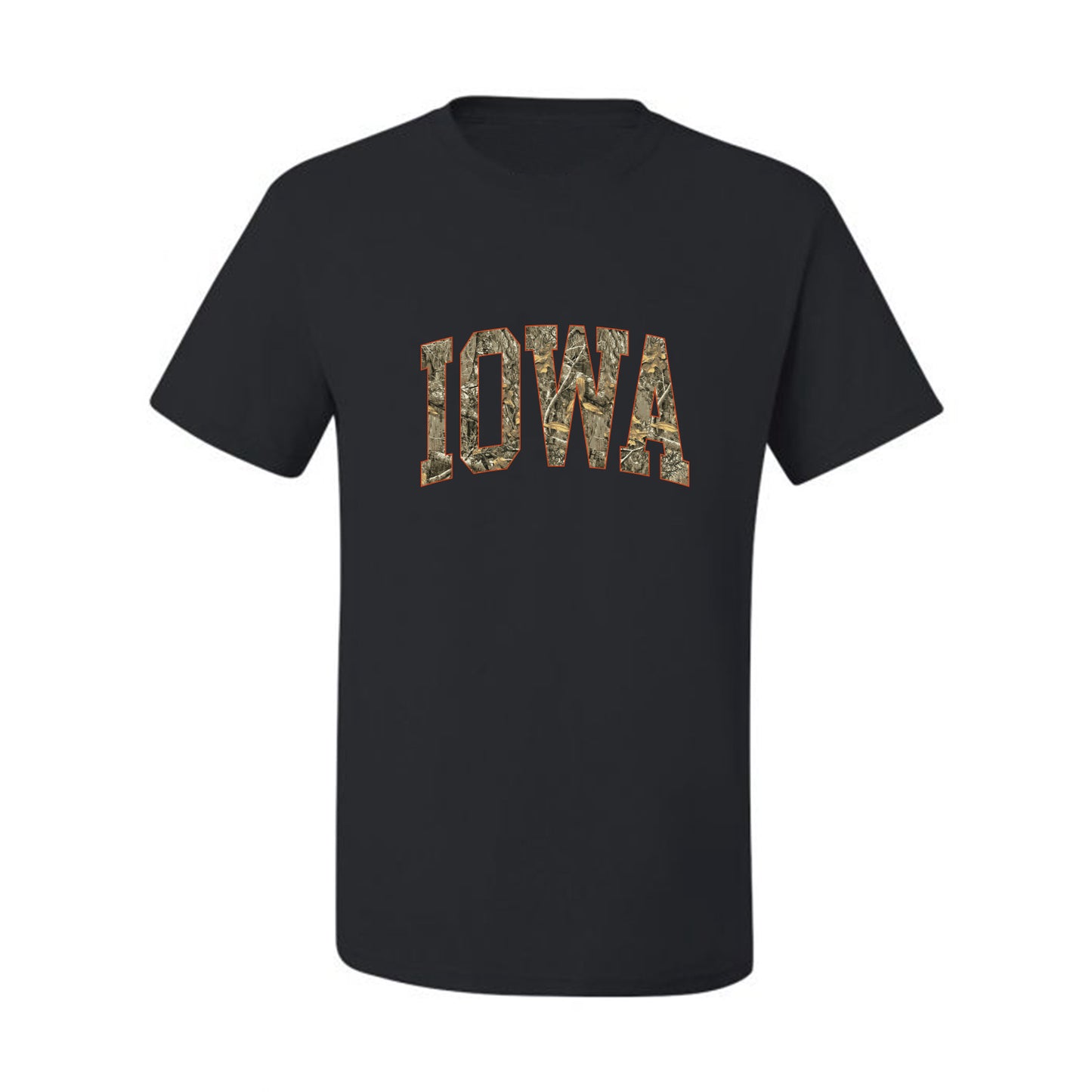 Iowa  Camo Fill Orange Outline Sweater, Unisex Men's T-Shirt