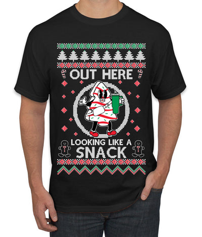 Out Here Looking Like A Snack Cookie Ugly Christmas Sweater Men's T-Shirt