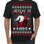 Jesus Is Him Funny Gen Z Viral Meme Shades Slang Ugly Christmas Sweater Men's T-Shirt