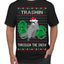 Trashin Through the Snow Funny Trash Panda Raccoon Meme Ugly Christmas Sweater Men's T-Shirt