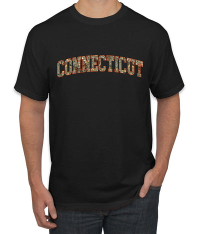 Connecticut  Camo Fill Orange Outline Sweater, Unisex Men's T-Shirt