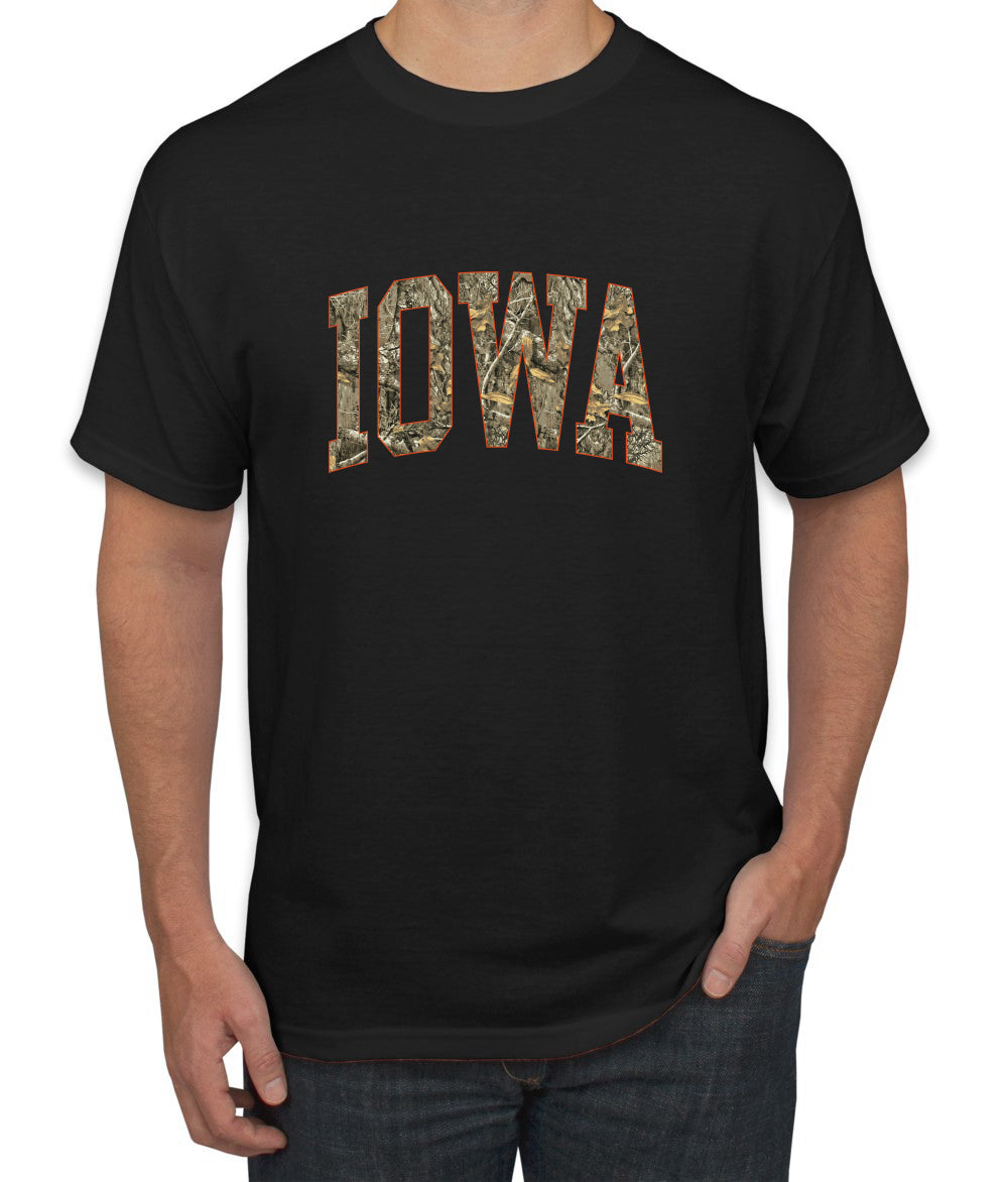 Iowa  Camo Fill Orange Outline Sweater, Unisex Men's T-Shirt