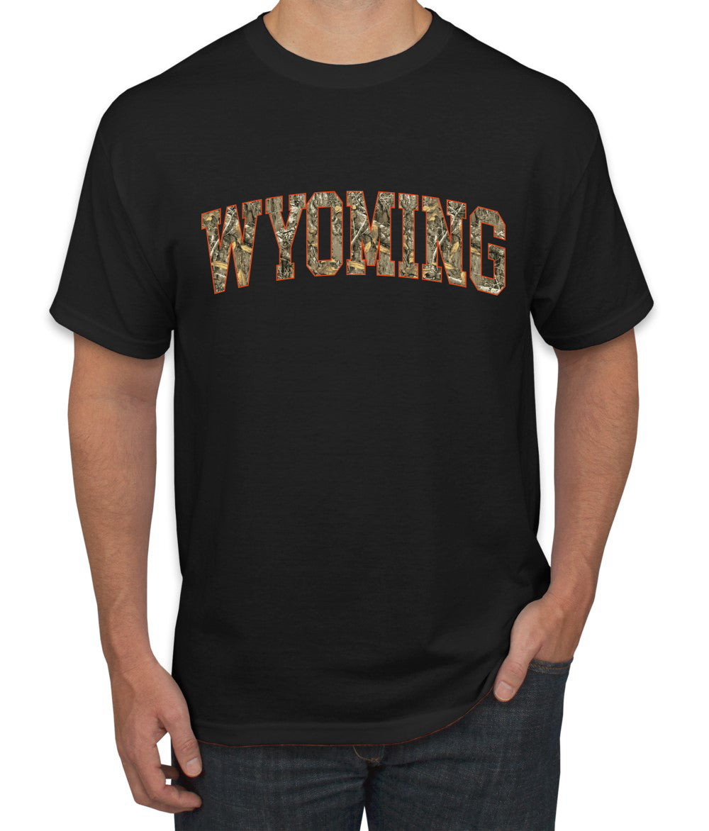 Wyoming  Camo Fill Orange Outline Sweater, Unisex Men's T-Shirt