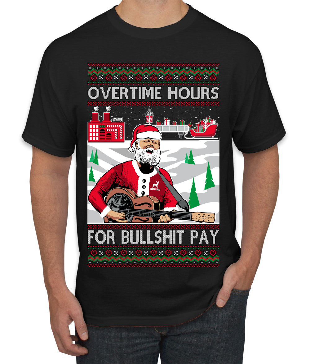 Overtime Hours Rich Men North of Richmond Ugly Christmas Sweater Men's T-Shirt