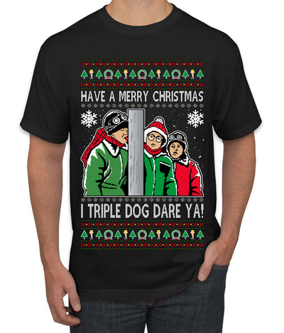 I Triple Dog Dare Ya Merry Story Ugly Christmas Sweater Men's T-Shirt