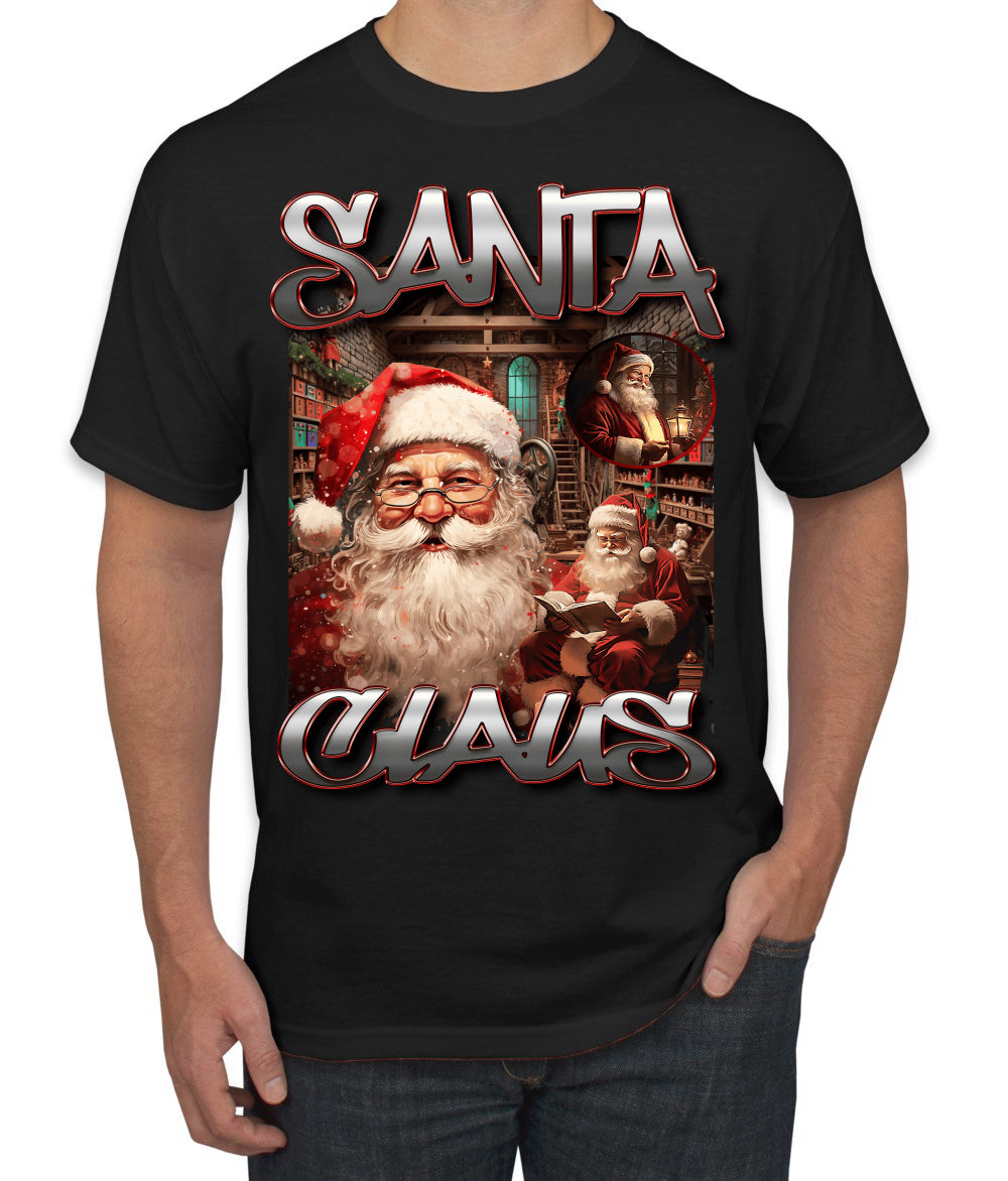 Santa Claus Bootleg Rap Music Style Ugly Christmas Sweater Men's T-Shirt