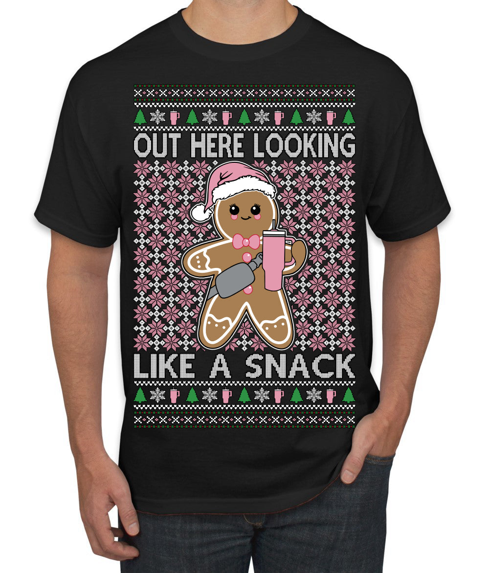 Out Here Looking Like a Snack Cute Xmas Cookie Ugly Christmas Sweater Men's T-Shirt