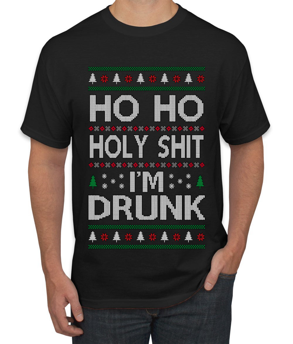 Ho Ho I'm Drunk, Funny Humor Christmas Unisex Sweater, Ugly Christmas Sweater Men's T-Shirt