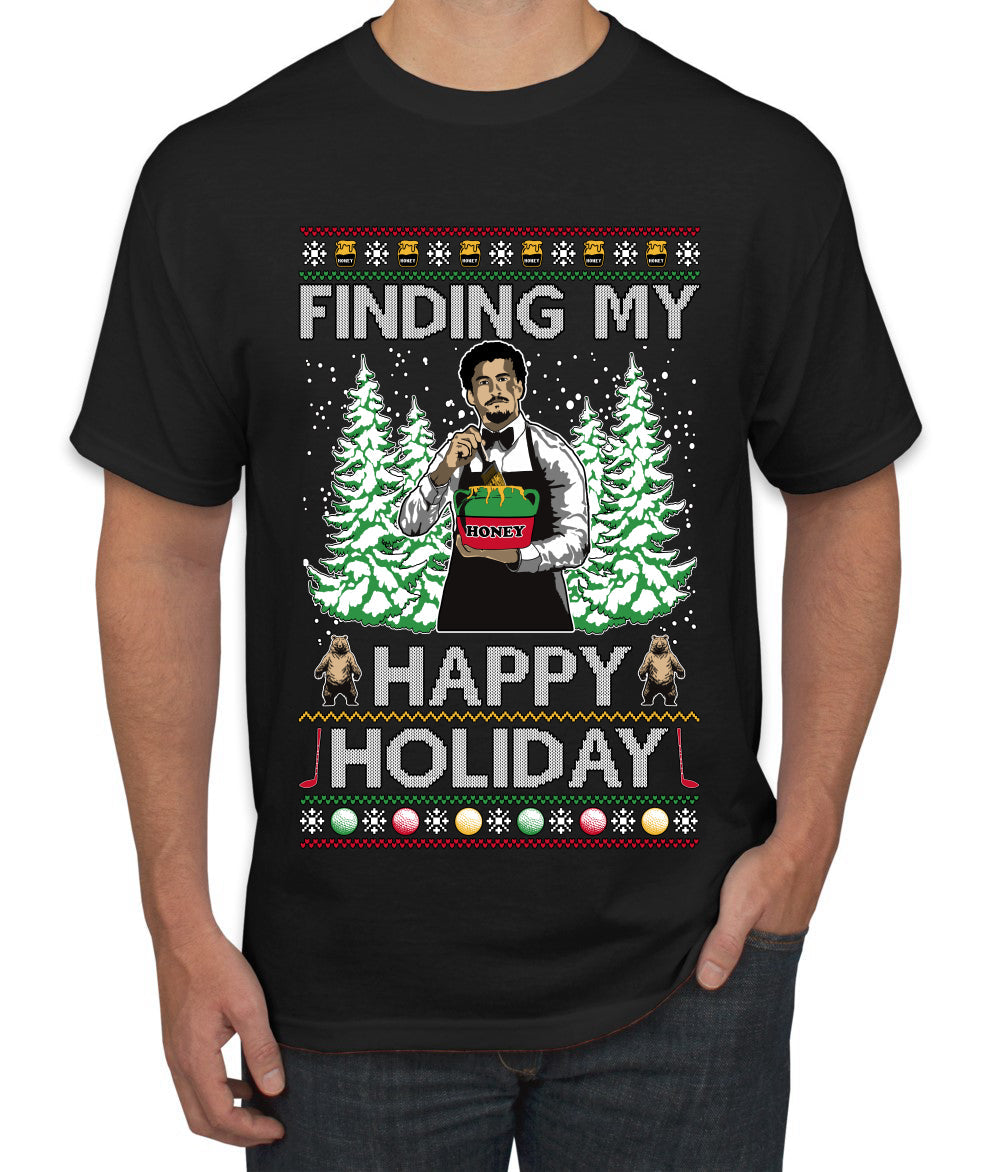 Finding My Happy Holiday, Ugly Christmas Sweater Men's T-Shirt