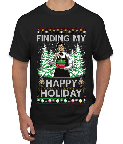 Finding My Happy Holiday, Ugly Christmas Sweater Men's T-Shirt