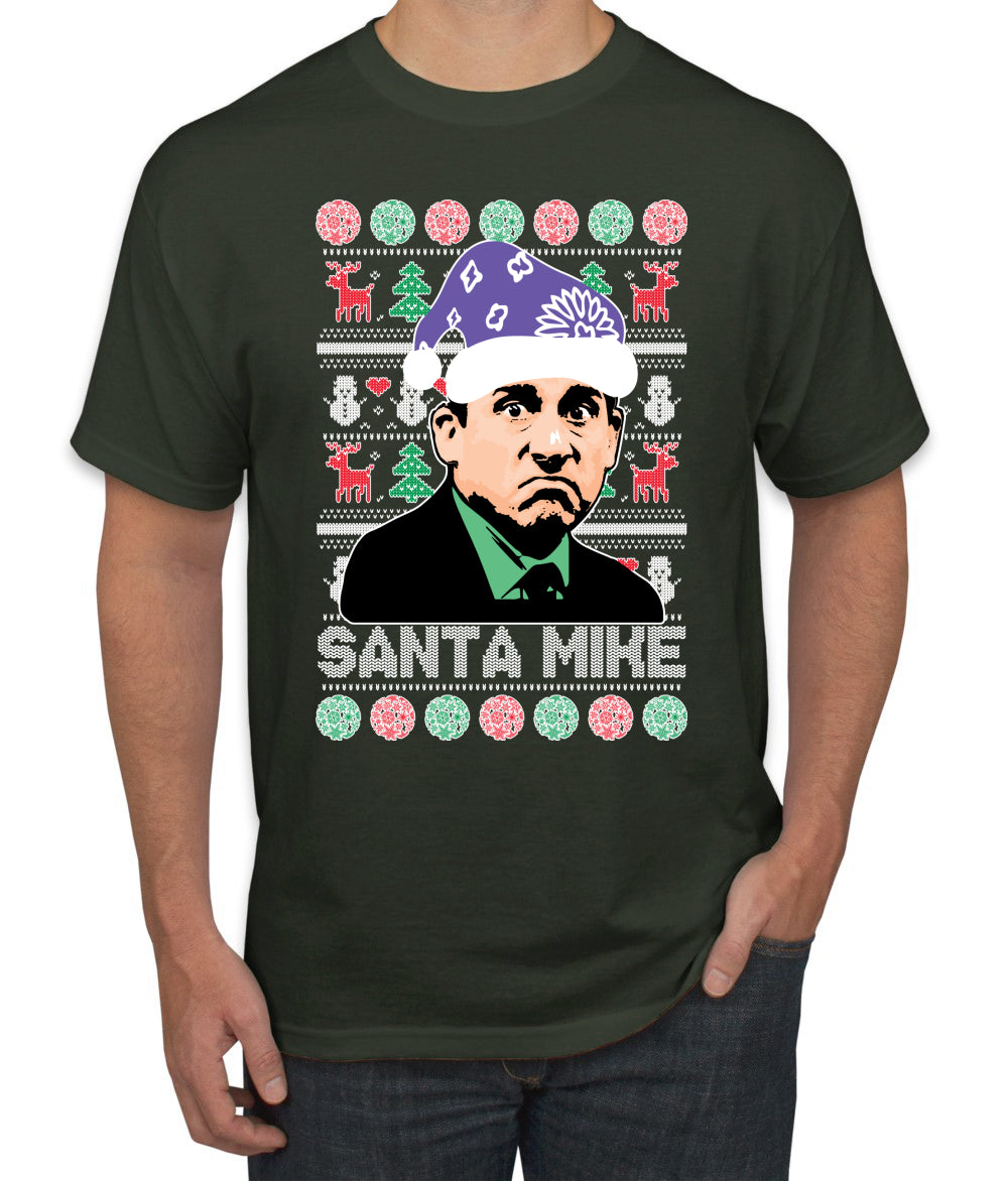 Santa Mike Michael Scott The Office Ugly Christmas Sweater Men's Graphic T-Shirt