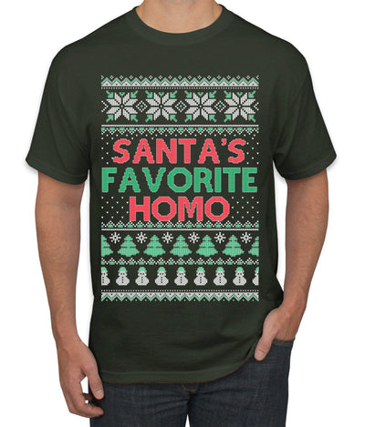 Santa's Favorite Homo Ugly Christmas Sweater Men's T-Shirt