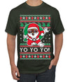 Yo Yo Yo Black Santa Ugly Christmas Sweater Men's T-Shirt