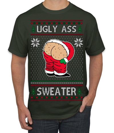 Ugly Ass Sweater Funny Santa Claus Butt Xmas Ugly Christmas Sweater Men's T-Shirt