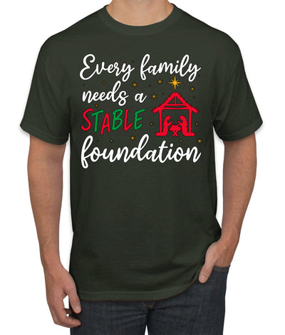 Every Family Needs a Stable Foundation Christmas Men's T-Shirt