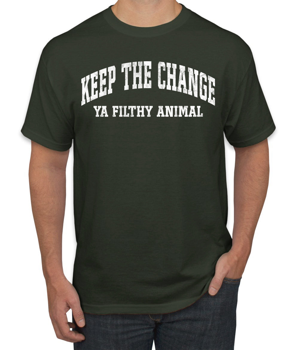 Vintage Movie Quote Keep The Change Filthy Animal Christmas Men's T-Shirt