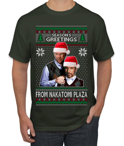 Season's Greeting From Nakatomi Plaza Ugly Christmas Sweater Men's T-Shirt