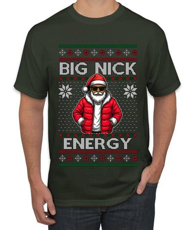 Big Nick Energy, Funny Humor, Ugly Christmas Sweater Men's T-Shirt