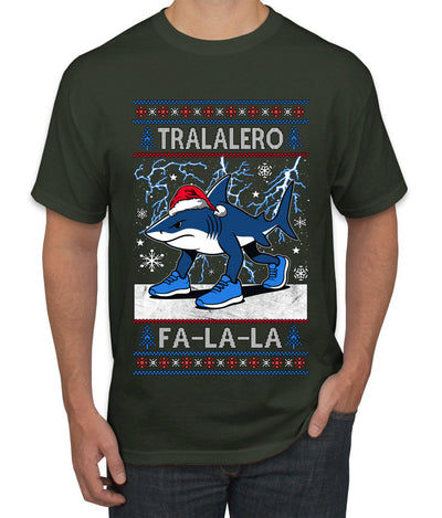 Tralalero Fa La La Brainrot, Ugly Christmas Sweater Men's T-Shirt