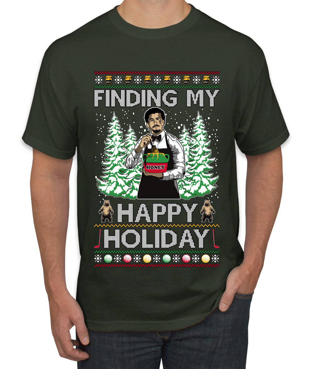 Finding My Happy Holiday, Ugly Christmas Sweater Men's T-Shirt