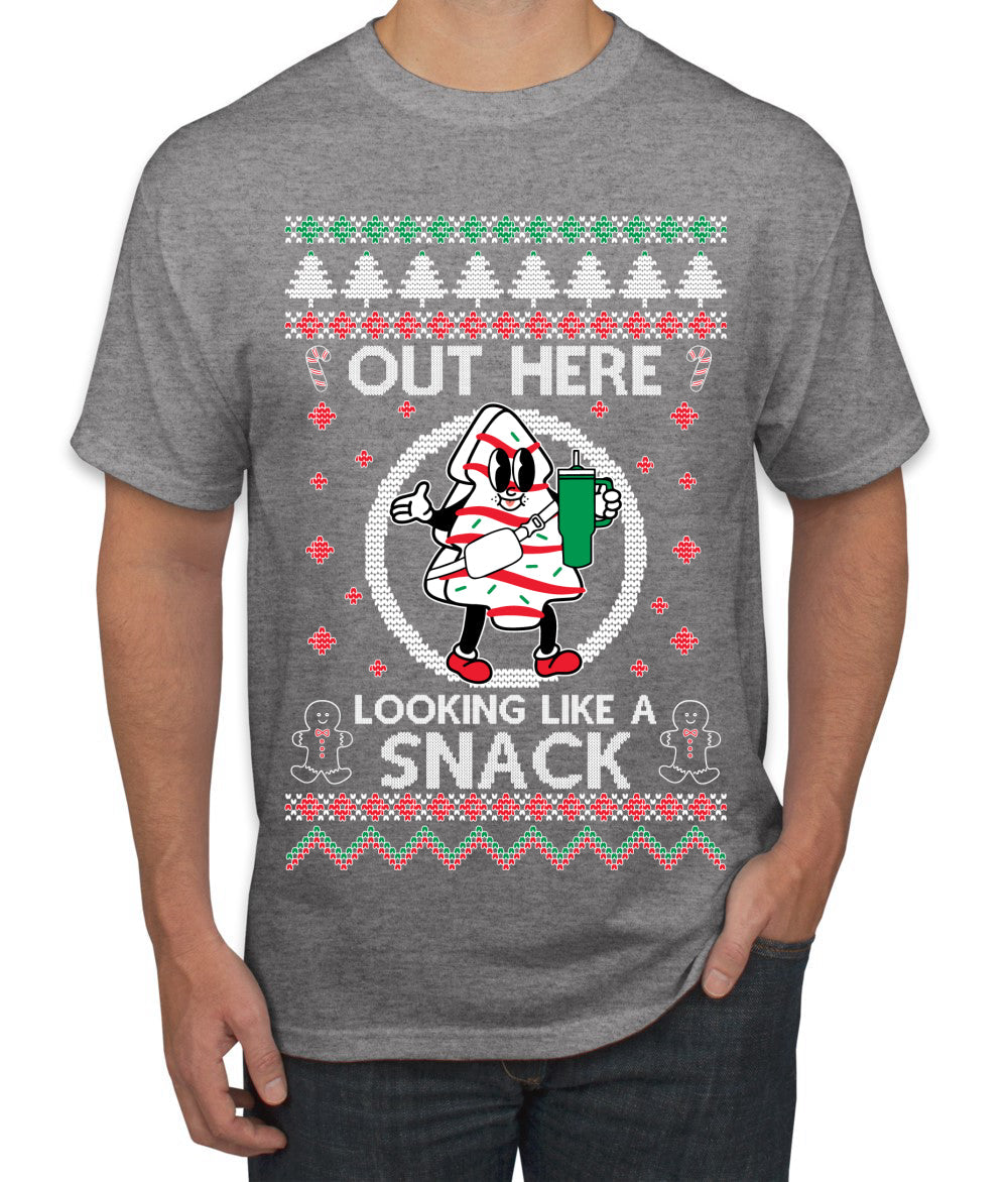 Out Here Looking Like A Snack Cookie Ugly Christmas Sweater Men's T-Shirt