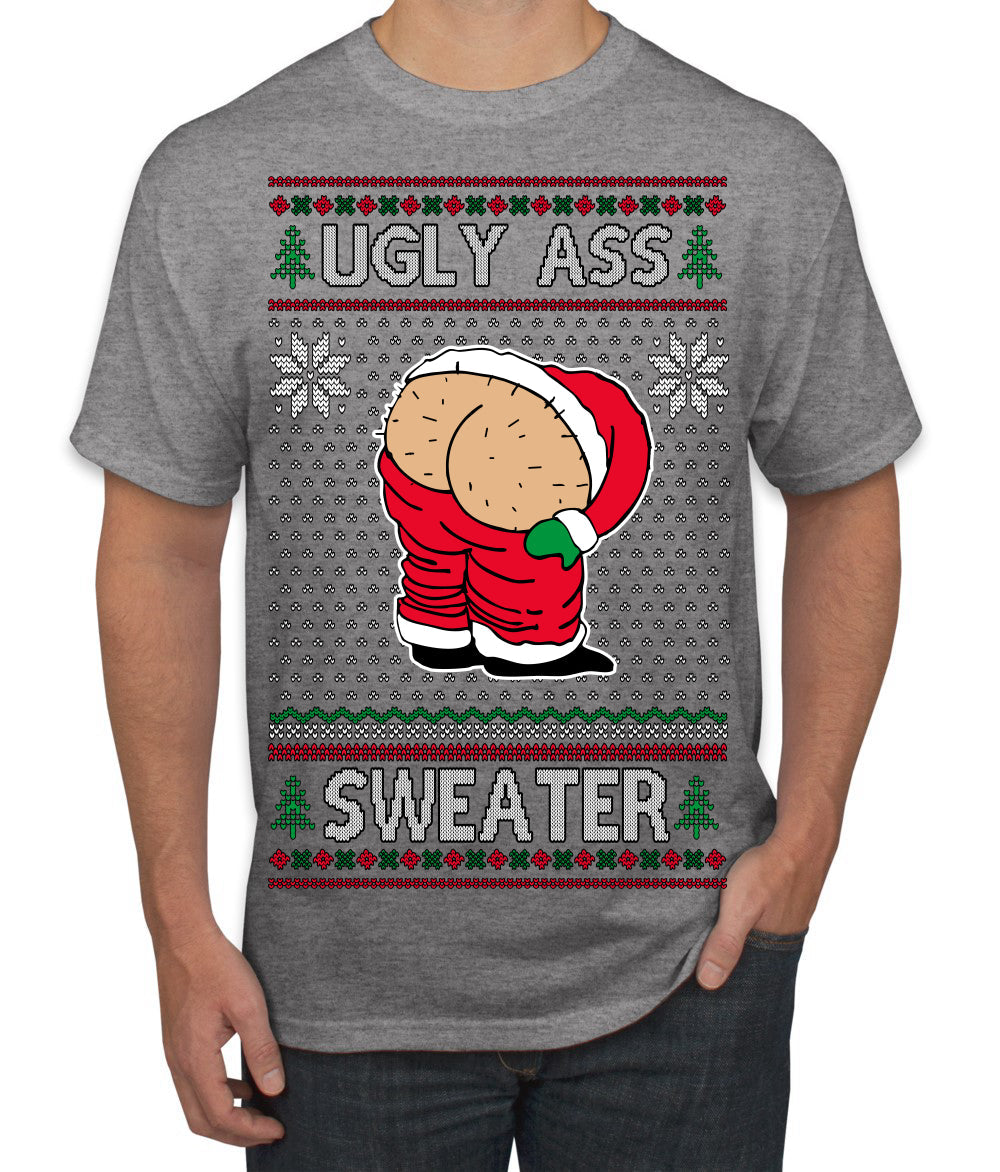 Ugly Ass Sweater Funny Santa Claus Butt Xmas Ugly Christmas Sweater Men's T-Shirt