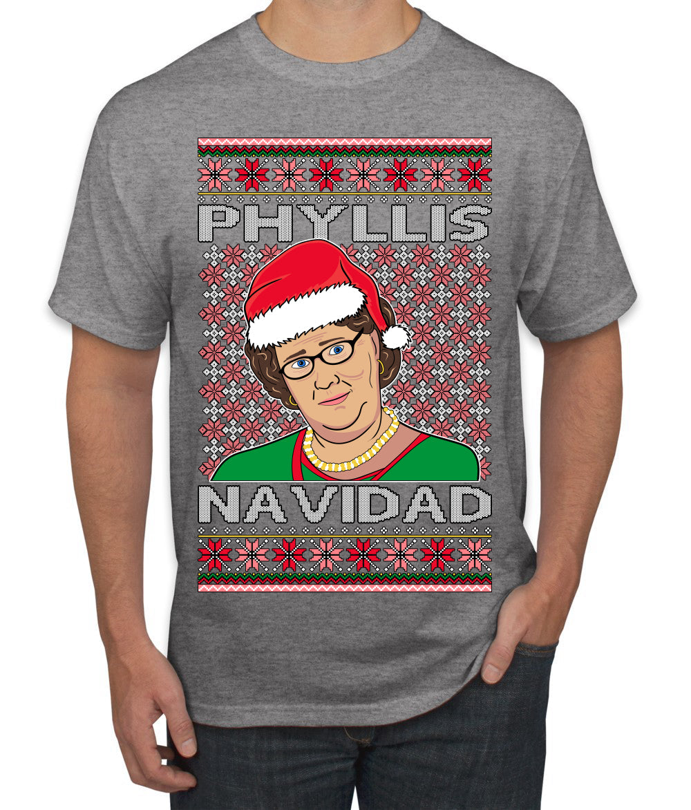 Office Phyllis Navidad Happy Holiday Ugly Christmas Sweater Men's T-Shirt