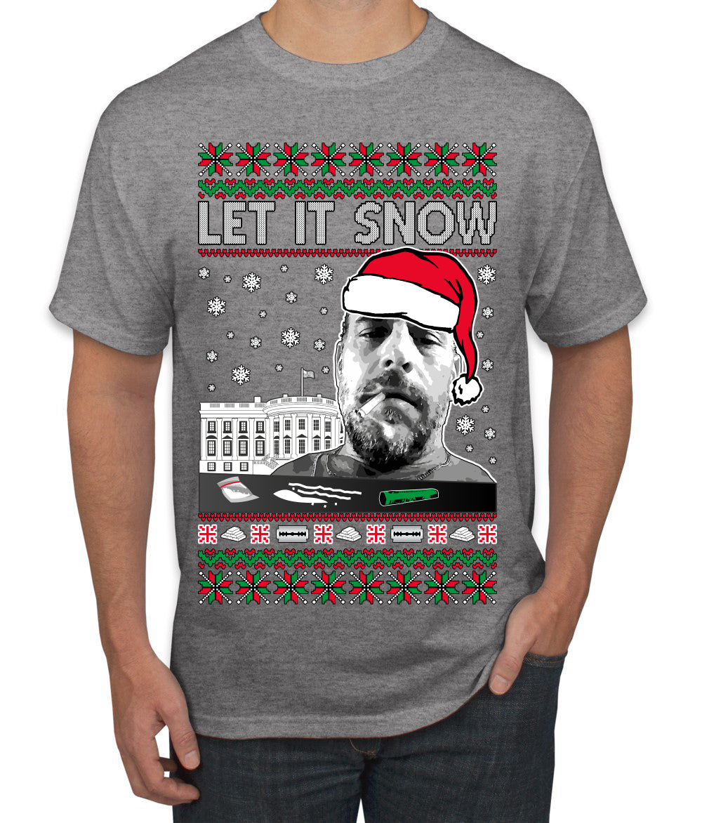Hunter Let It Snow Biden Ugly Christmas Sweater Men's T-Shirt
