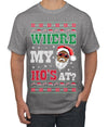 Where My Ho's At? Ugly Christmas Sweater Men's T-Shirt