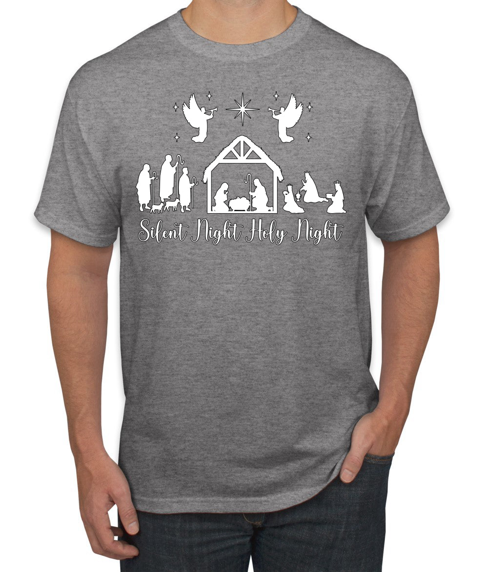 Silent Night Holy Night Religious Jesus Christmas Men's T-Shirt