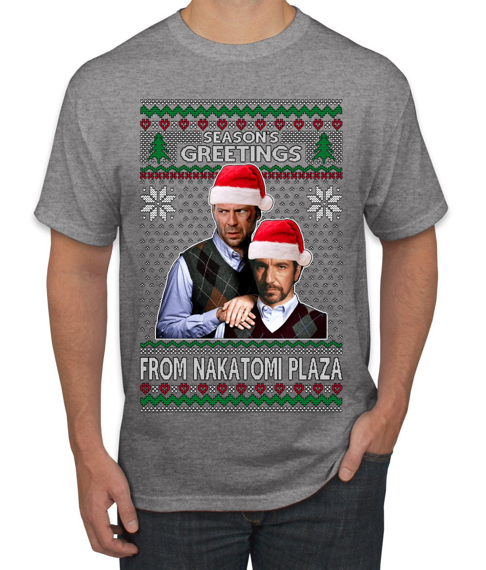 Season's Greeting From Nakatomi Plaza Ugly Christmas Sweater Men's T-Shirt