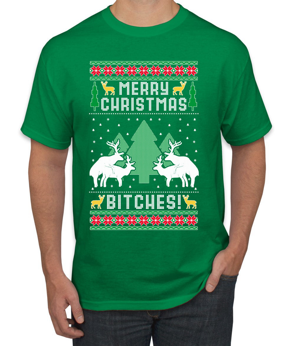 Merry Christmas Bitches Ugly Christmas Sweater Men's Graphic T-Shirt