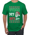 Where my Hos At Santa Funny Ugly Christmas Sweater Men's Graphic T-Shirt
