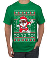 Yo Yo Yo Black Santa Ugly Christmas Sweater Men's T-Shirt