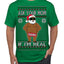 Ask Your Mom If I'm Real Funny Black Santa Claus Censored Ugly Christmas Sweater Men's T-Shirt