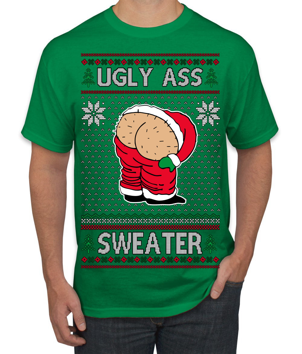 Ugly Ass Sweater Funny Santa Claus Butt Xmas Ugly Christmas Sweater Men's T-Shirt
