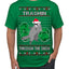 Trashin Through the Snow Funny Trash Panda Raccoon Meme Ugly Christmas Sweater Men's T-Shirt