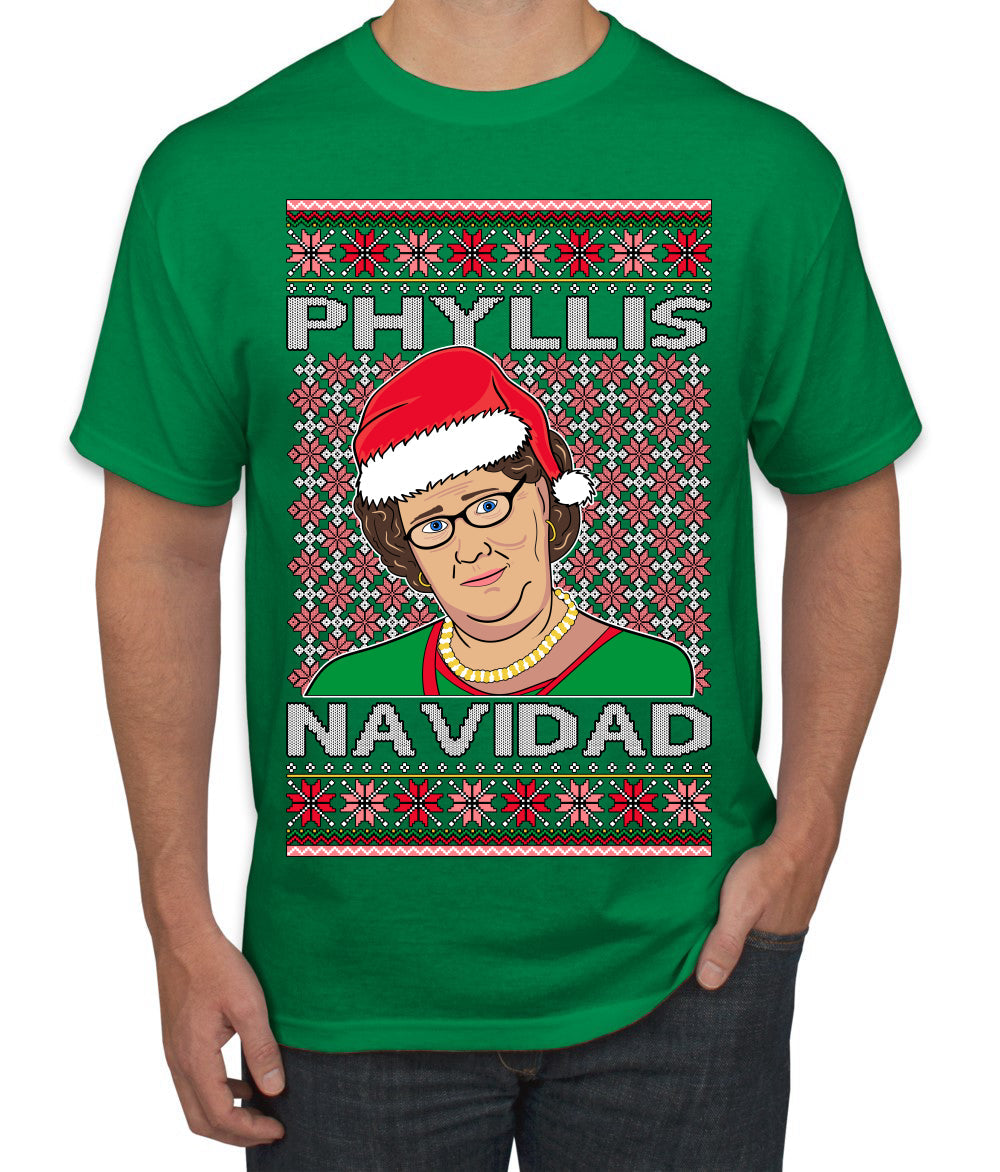 Office Phyllis Navidad Happy Holiday Ugly Christmas Sweater Men's T-Shirt