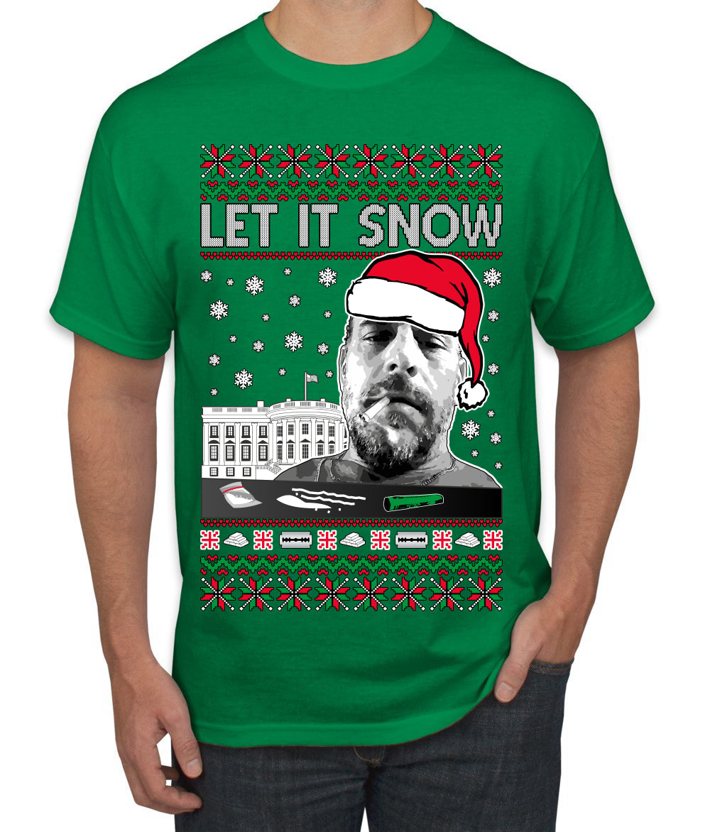 Hunter Let It Snow Biden Ugly Christmas Sweater Men's T-Shirt