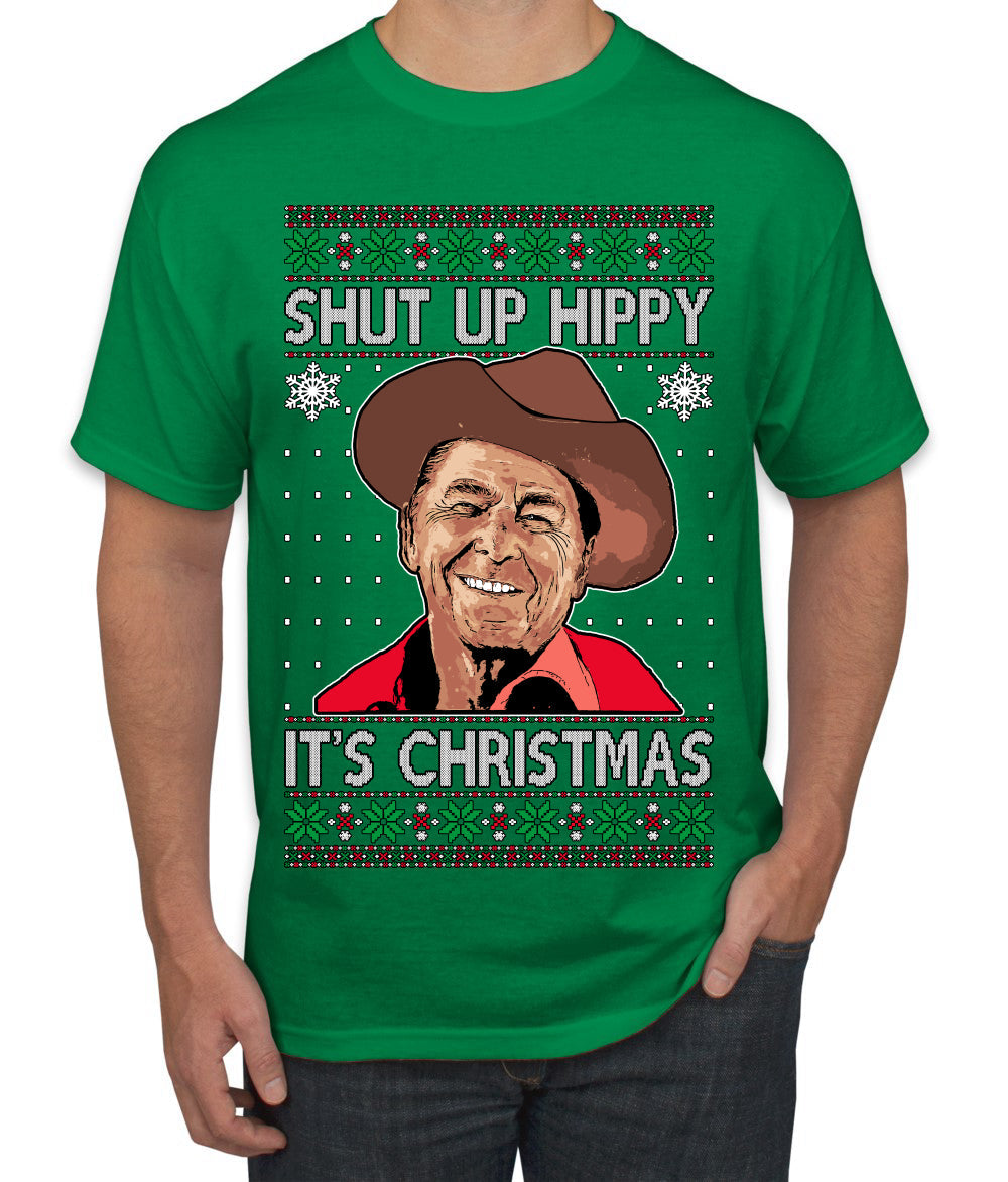 Shut Up Hippy It's Christmas Ugly Christmas Sweater Men's T-Shirt