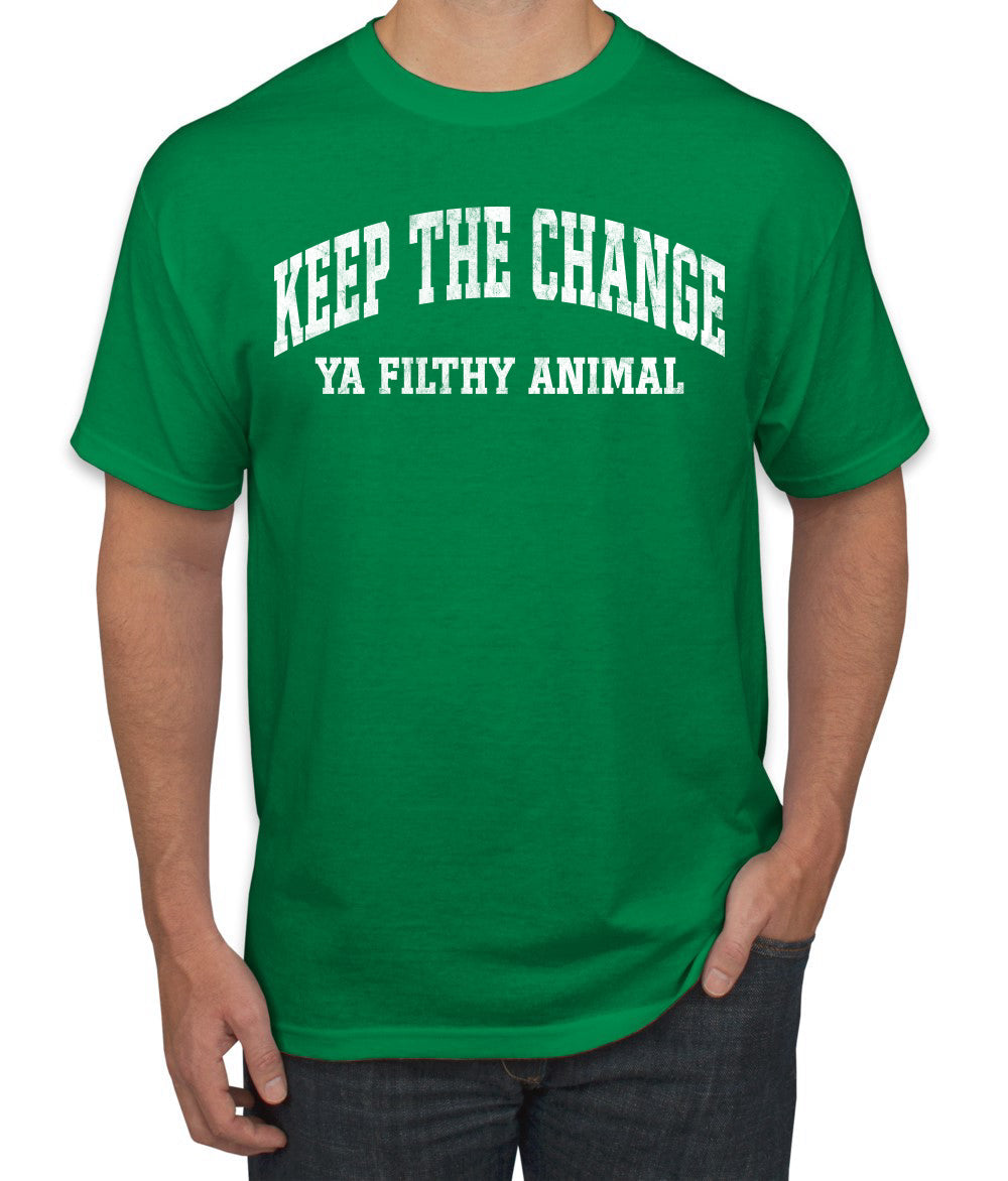 Vintage Movie Quote Keep The Change Filthy Animal Christmas Men's T-Shirt